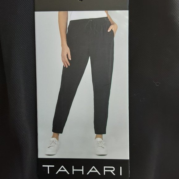 Tahari Women's Black Elastic Waist Joggers | New! Large - Picture 2 of 14